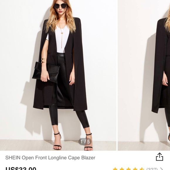 Shein XS black cape blazer - Picture 4 of 4